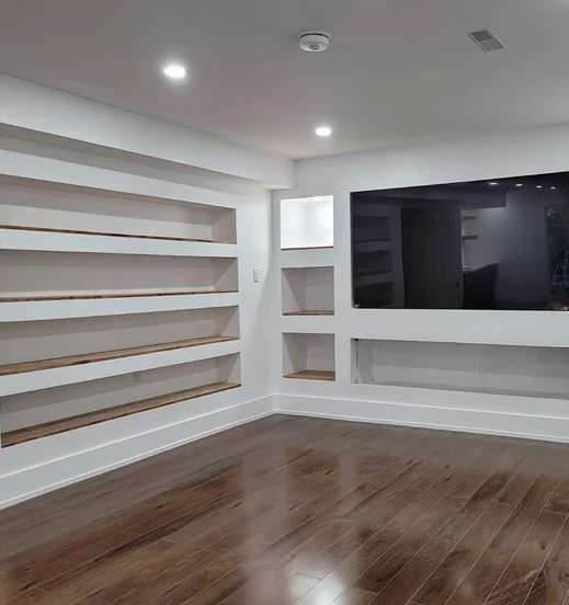 Transformed basement with additional bedroom and modern finishes